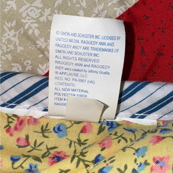 Vintage Applause Raggedy Ann & Andy Appliqué Quilt 46” X 54” Comforter Floral - Picture 3 of 10